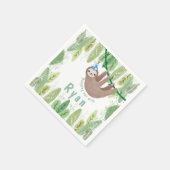 Serviette En Papier Fête d'anniversaire en blanc et bleu (Coin)