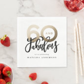 Serviette En Papier Fête d'anniversaire en or moderne pour 60 ans (En situation)