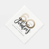 Serviette En Papier Fête d'anniversaire en or moderne pour 60 ans (Coin)