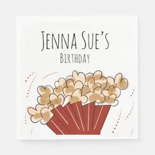 Serviette En Papier Fête d'anniversaire en plein air cinéma Popcorn Do