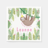 Serviette En Papier Fête d'anniversaire en rose et jaune (Devant)