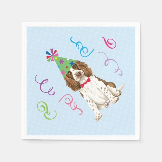Serviette En Papier Fête d'anniversaire English Springer Spaniel (Devant)