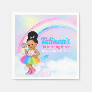 Serviette En Papier Fête d'anniversaire fille aux afro-poussières arc-