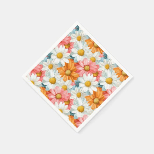 Serviette En Papier Fête d'anniversaire fleur de printemps de margueri (Coin)
