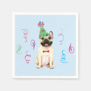 Serviette En Papier Fête d'anniversaire Français Bulldog Napkins