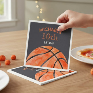 Serviette En Papier Fête d'anniversaire garçon 10 ans sports basket-ba