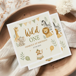 Serviette En Papier Fête d'anniversaire garçon Animaux de safari de la