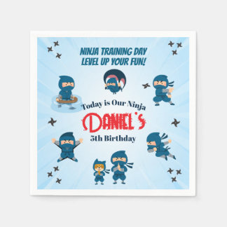 Serviette En Papier Fête d'anniversaire garçon Escouade Ninja Bleu Mig