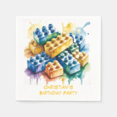 Serviette En Papier Fête d'anniversaire garçon Splash Block Constructi (Devant)