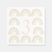 Serviette En Papier Fête d'anniversaire Girl Pastel Rainbow (Devant)