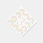 Serviette En Papier Fête d'anniversaire Girl Pastel Rainbow (Coin)
