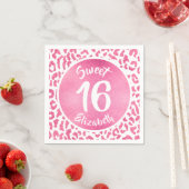 Serviette En Papier Fête d'anniversaire Girly Leopard (En situation)