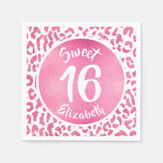 Serviette En Papier Fête d'anniversaire Girly Leopard (Devant)