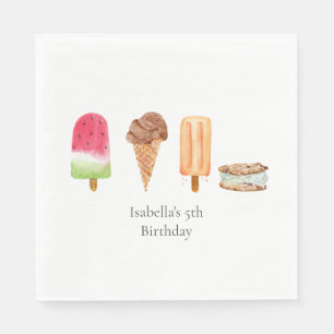 Serviette En Papier Fête d'anniversaire Glaces et Sucettes à l'eau Aqu