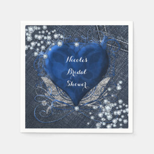Serviette En Papier Fête d'anniversaire glamour Denim & Diamonds