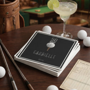 Serviette En Papier Fête d'anniversaire Golf 50 Golfeur Jalonnement Él