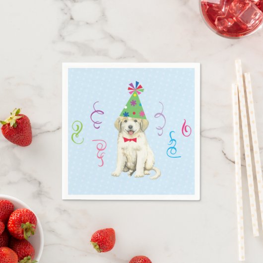 Serviette En Papier Fête d'anniversaire Great Pyrenees Napkins (En situation)