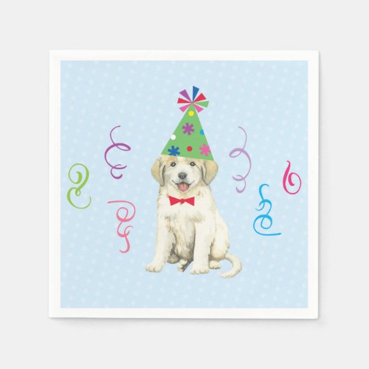 Serviette En Papier Fête d'anniversaire Great Pyrenees Napkins (Devant)