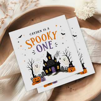 Serviette En Papier Fête d'anniversaire Halloween d'un an Spooky One