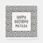 Serviette En Papier Fête d'anniversaire heureuse empreinte de léopard (Devant)