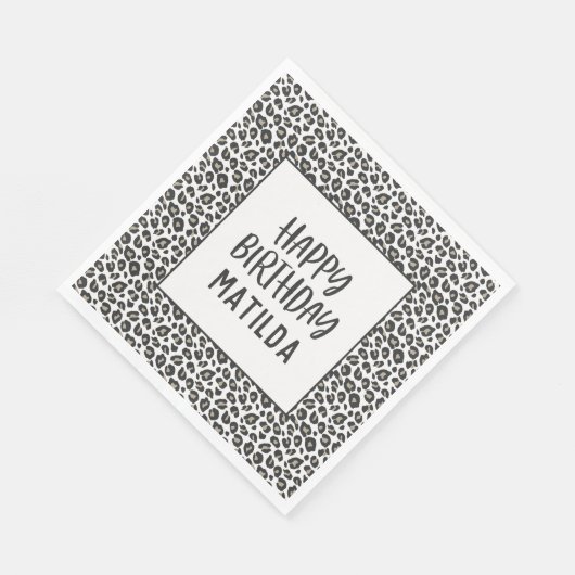 Serviette En Papier Fête d'anniversaire heureuse empreinte de léopard (Coin)