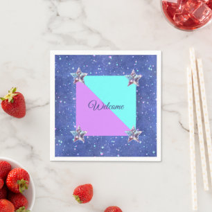 Serviette En Papier Fête d'anniversaire jumelle dans l'espace