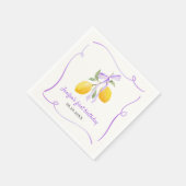 Serviette En Papier Fête d'anniversaire Lemon Purple Bow (Coin)