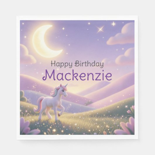 Serviette En Papier Fête d'anniversaire Licorne Céleste (Devant)