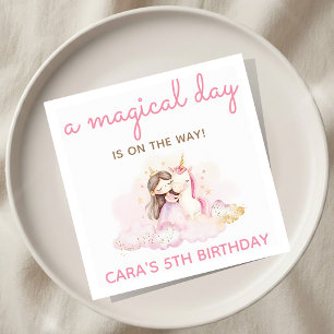 Serviette En Papier Fête d'anniversaire licorne jour magique 