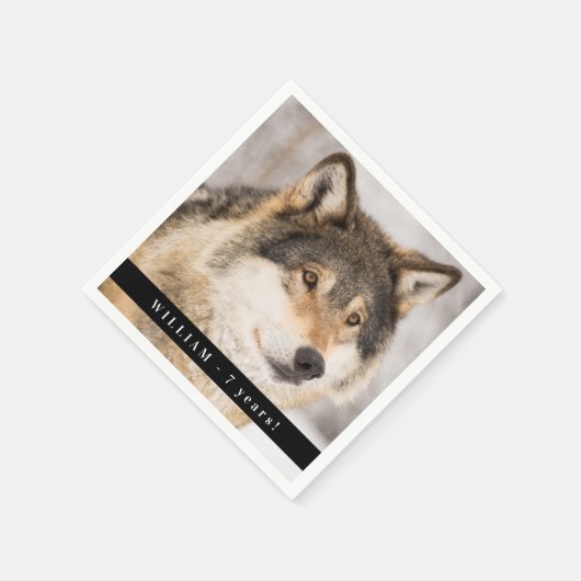 Serviette En Papier fête d'anniversaire loup garçon photo animal (Coin)