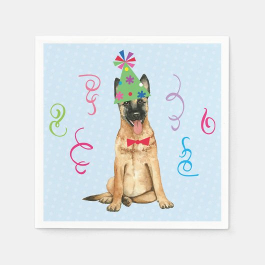 Serviette En Papier Fête d'anniversaire Malinois (Devant)