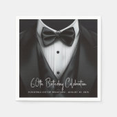 Serviette En Papier Fête d'anniversaire Mens Black White Tuxedo (Devant)