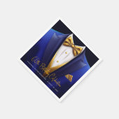 Serviette En Papier Fête d'anniversaire Mens Royal Blue Gold Tuxedo (Coin)