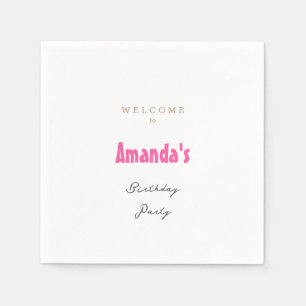 Serviette En Papier Fête d'anniversaire mignonne minimaliste moderne