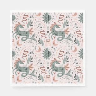 Serviette En Papier Fête d'anniversaire moderne motif rose tendance