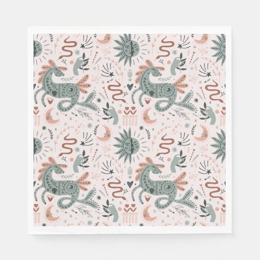 Serviette En Papier Fête d'anniversaire moderne motif rose tendance (Devant)