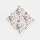 Serviette En Papier Fête d'anniversaire moderne motif rose tendance (Coin)