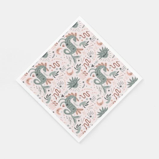 Serviette En Papier Fête d'anniversaire moderne motif rose tendance (Coin)