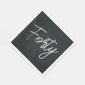 Serviette En Papier Fête d'anniversaire moderne noir et blanc (Coin)
