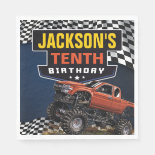 Serviette En Papier Fête d'anniversaire Monster Truck Jam, Tout âge