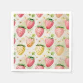 Serviette En Papier Fête d'anniversaire motif aux fraises mignonnes (Devant)