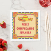 Serviette En Papier Fête d'anniversaire | Napkins Feliz Cumpleanos (En situation)