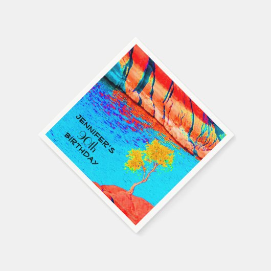 Serviette En Papier Fête d'anniversaire, n'importe quel âge, Papier d' (Coin)