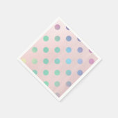 Serviette En Papier Fête d'anniversaire Pastel Rose Arc-en-ciel Points (Coin)