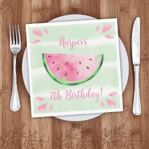 Serviette En Papier Fête d'anniversaire Pastèque Mignonne