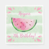 Serviette En Papier Fête d'anniversaire Pastèque Mignonne (Devant)