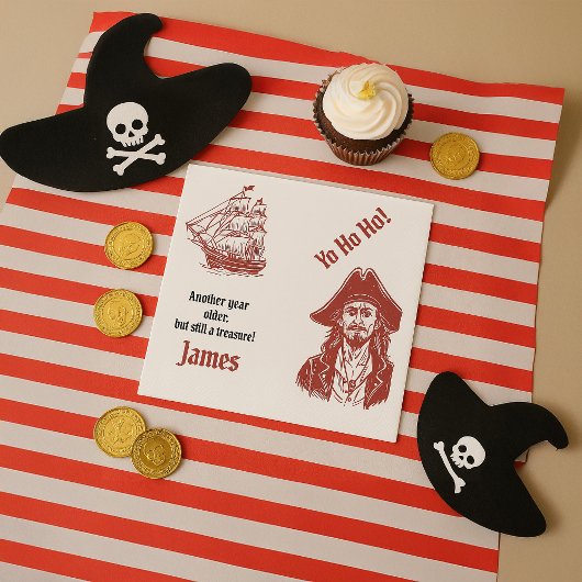 Serviette En Papier Fête d'anniversaire personnalisée à thème pirate