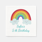 Serviette En Papier Fête d'anniversaire personnalisée arc-en-ciel pour (Devant)