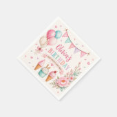 Serviette En Papier Fête d'anniversaire personnalisée avec glace paste (Coin)