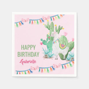Serviette En Papier Fête d'anniversaire personnalisée pour filles avec
